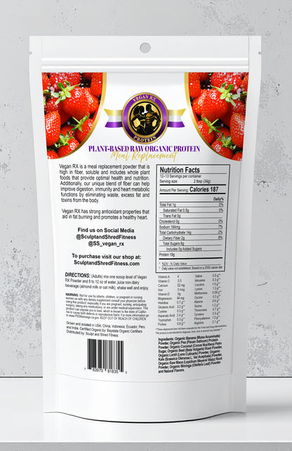 NEW – S+S VEGAN RX STRAWBERRY MEAL REPLACEMENT POWDER